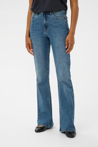 KAFFE - Forest Slim Fit Flared Jeans Mid Blue