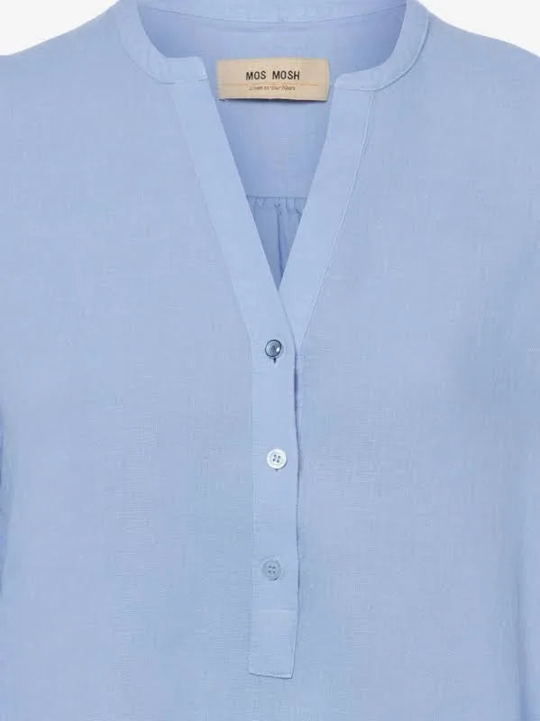 Mos Mosh - Danna Linen Blouse Blue Cashmere - Size S Only