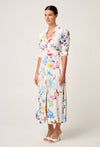 ONCE WAS - Xenia Yoke Linen Viscose Dress in Plume Blossom