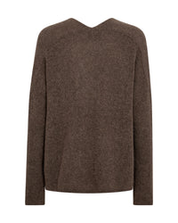 Mos Mosh - Thora V Neck Knit Falcon Brown