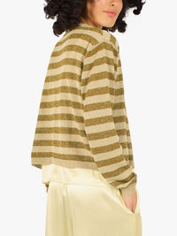 Traffic People - Tarnish Lurex Gold Stripe Cardigan