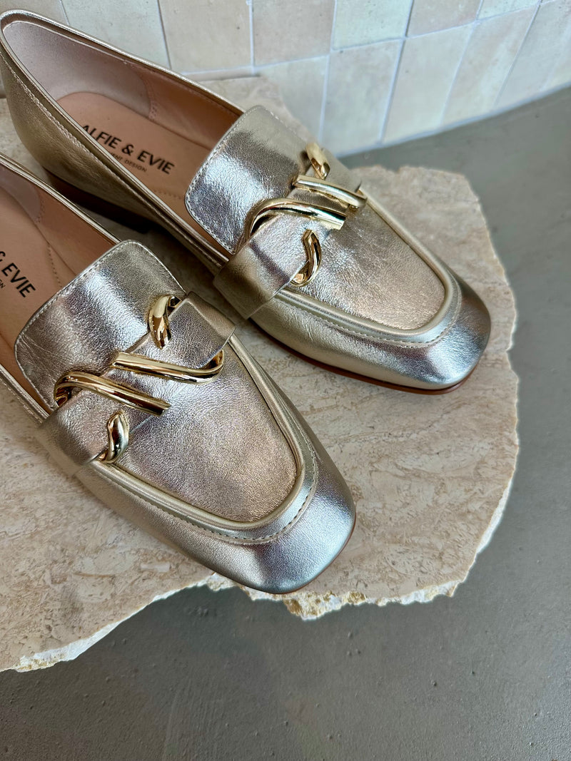 Alfie and Evie - Major Soft Gold Loafer