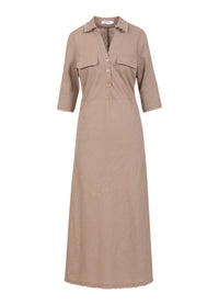 Coster Copenhagen - Dress with Raw Edges Warm Sand