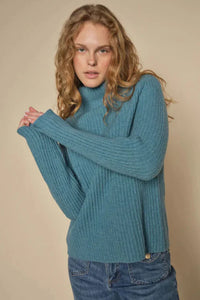 Mos Mosh - Thyra Highneck Knit Storm Blue