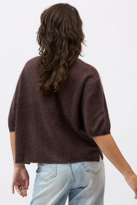 Mia Fratino - Eliza Brushed Tee Dark Chocolate
