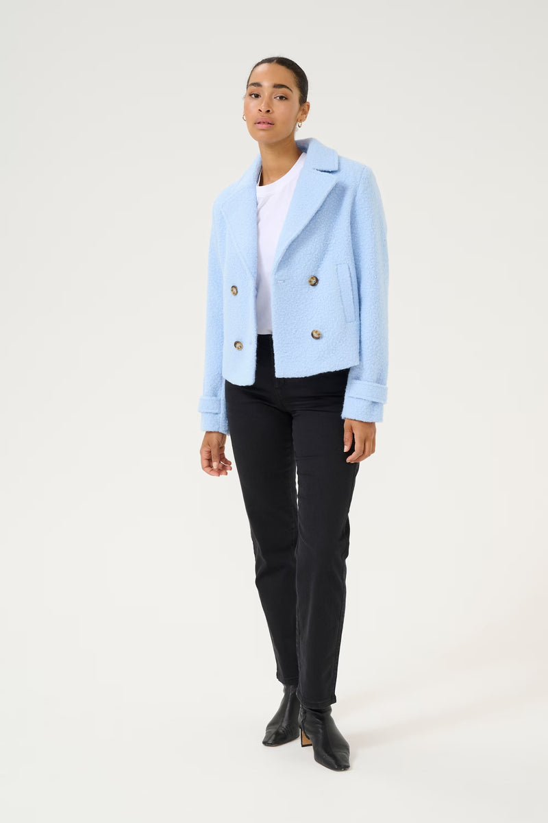 KAFFE - Anne Teddy  Windsurfer Blue Short Jacket