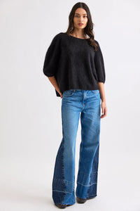 Mia Fratino - Eliza Brushed Tee Jet Black