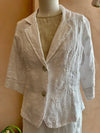Blueberry Italia - Embroidered Daisy Linen Jacket White