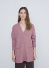 Yerse - Mid Length Cardigan Rose Pale Pink