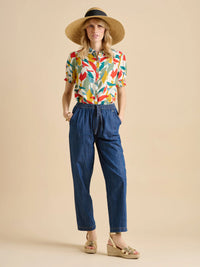Brakeburn - Falling Leaves Short Sleeve Blouse