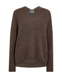 Mos Mosh - Thora V Neck Knit Falcon Brown