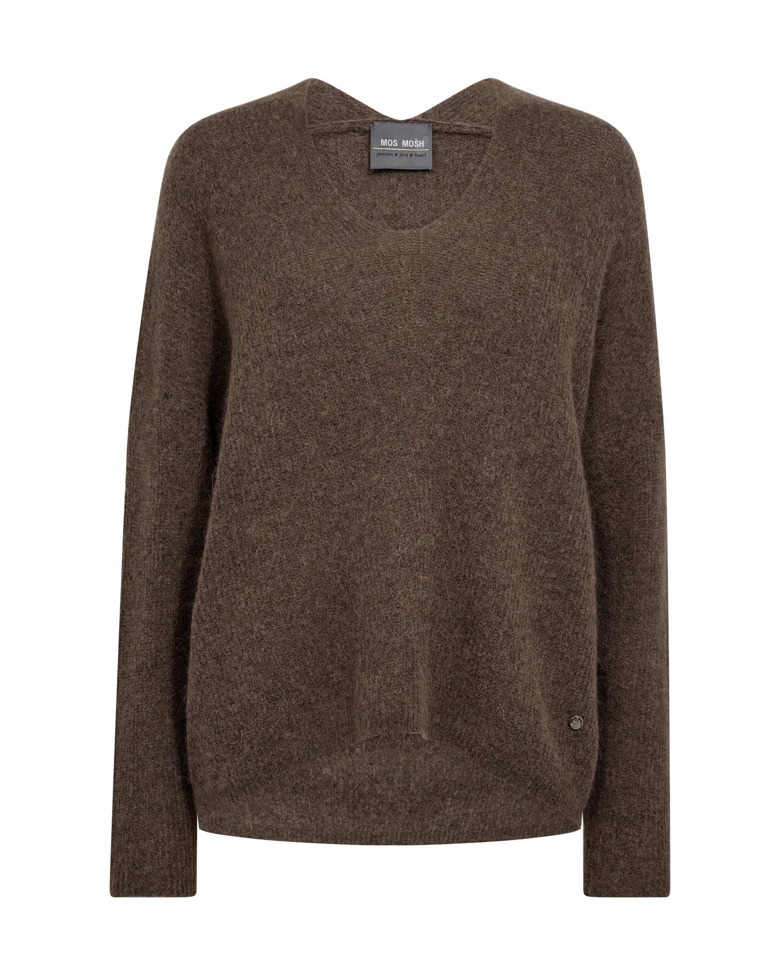 Mos Mosh - Thora V Neck Knit Falcon Brown