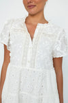 Kireina - Camilla Broderie Dress White