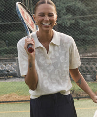 KAFFE -  Abela Knit Polo Turtledove