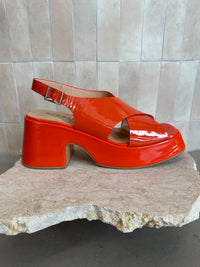 Alfie and Evie - Kirk Orange Patent Leather