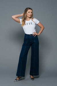ATTE Denim - Claudia Wide Leg Flare Jean Ink