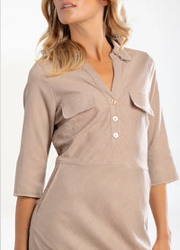 Coster Copenhagen - Dress with Raw Edges Warm Sand