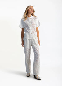 Coster Copenhagen - Lace Top with Utility Details White