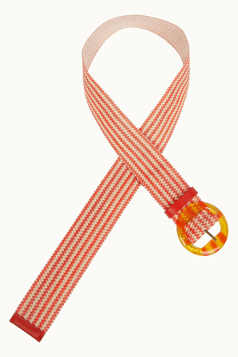 King Louie - Raffia Striped Belt with Tort Buckle