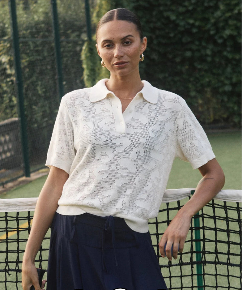 KAFFE -  Abela Knit Polo Turtledove