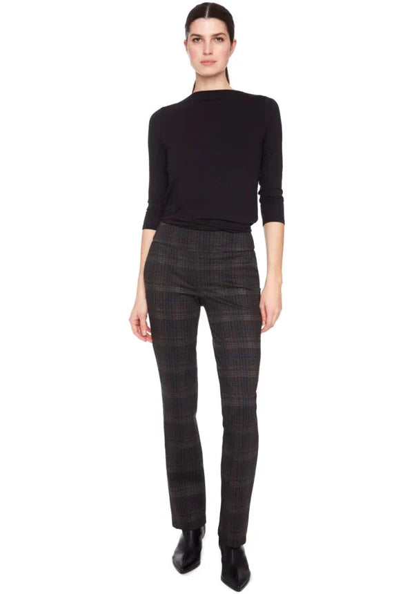 UP! Pants - Dark Plaid Full Length Ponte Pant