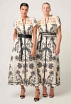 ONCE WAS - Xanthia Diamond Smock Yoke Linen Viscose Dress