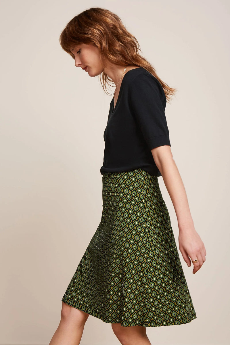 King Louie - Border Skirt Rio Green Black Print