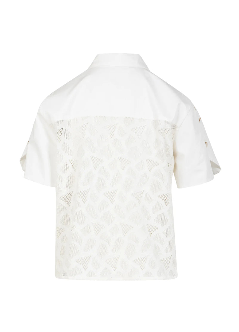 Coster Copenhagen - Lace Top with Utility Details White