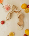 Gaimo - Dane Raffia Espadrille Heels White/Natural