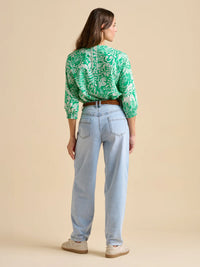 Brakeburn - Wildflower Green White Blouse