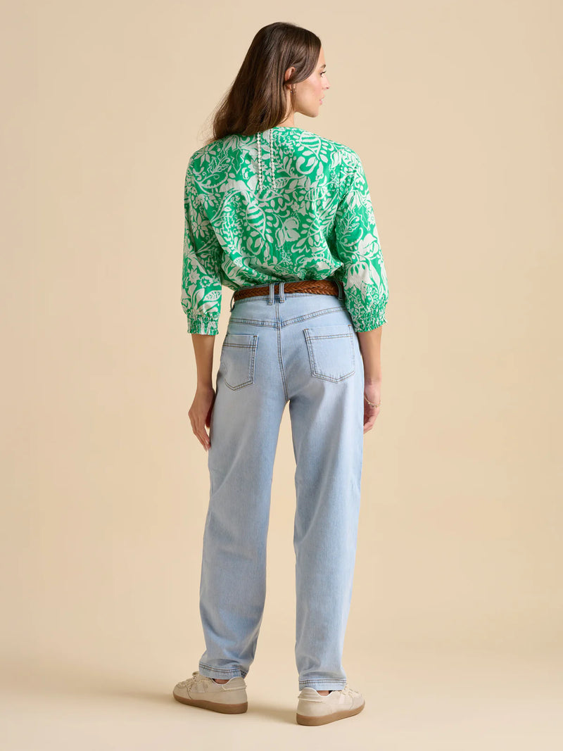 Brakeburn - Wildflower Green White Blouse