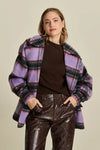 POM Amsterdam - Check Coat Brushed Lavender