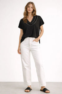 Mos Mosh - Coel V-Neck Tee Black