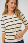KAFFE - Morita Cardigan Silver White/Blue Stripe