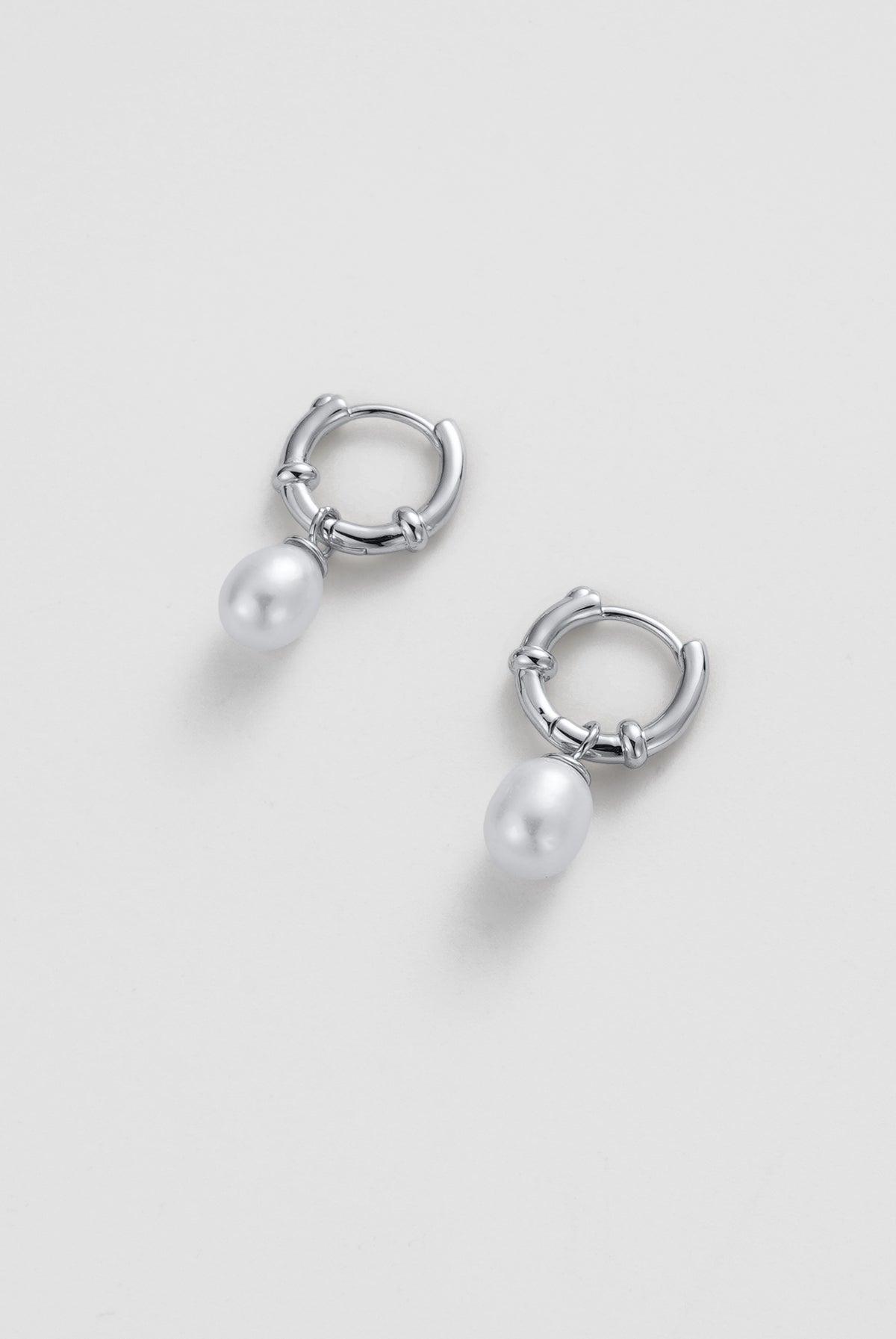 Zafino - Tessa Pearl Hoop Silver