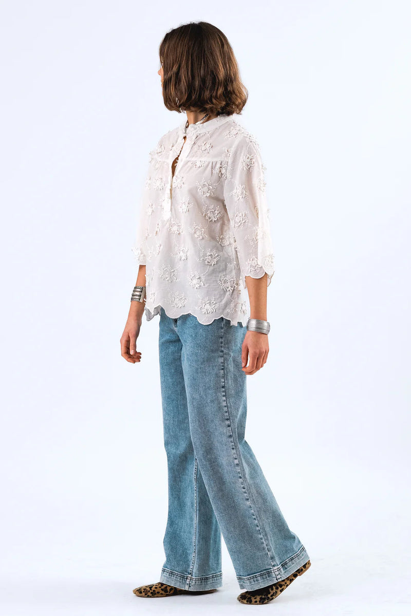 Lolly’s Laundry - Louise SS Blouse Creme