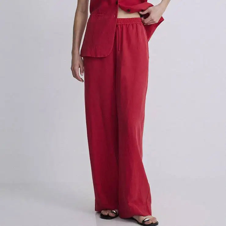 Yerse - Wide Leg Pant Red