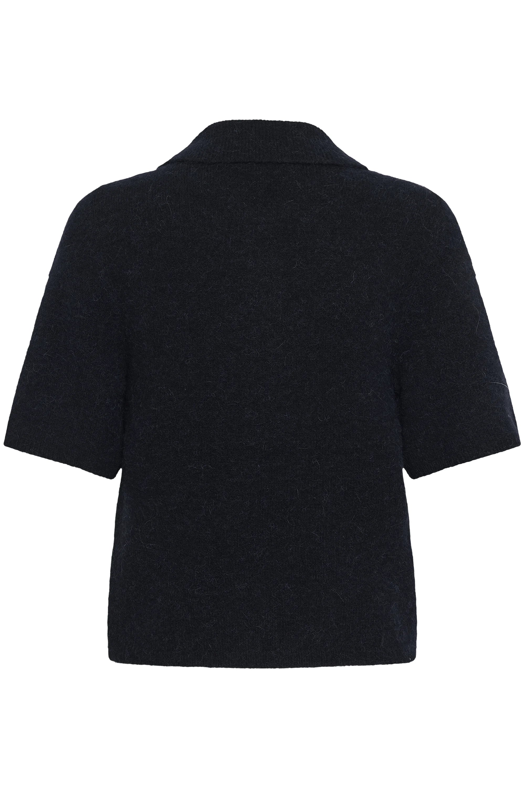 Gestuz - Alpha SS Knit Polo Pullover Deep Navy Skycaptain Melange