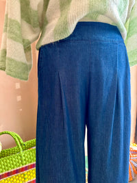 Blueberry Italia - Palazzo Trouser Dark Chambray