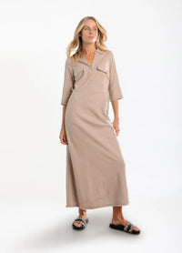 Coster Copenhagen - Dress with Raw Edges Warm Sand