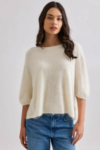 Mia Fratino - Eliza Brushed Tee Polar White
