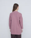 Yerse - Mid Length Cardigan Rose Pale Pink