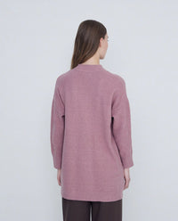 Yerse - Mid Length Cardigan Rose Pale Pink