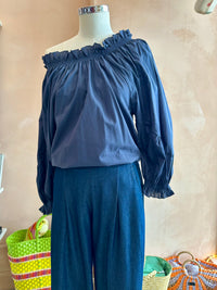 Blueberry Italia - Palazzo Trouser Dark Chambray