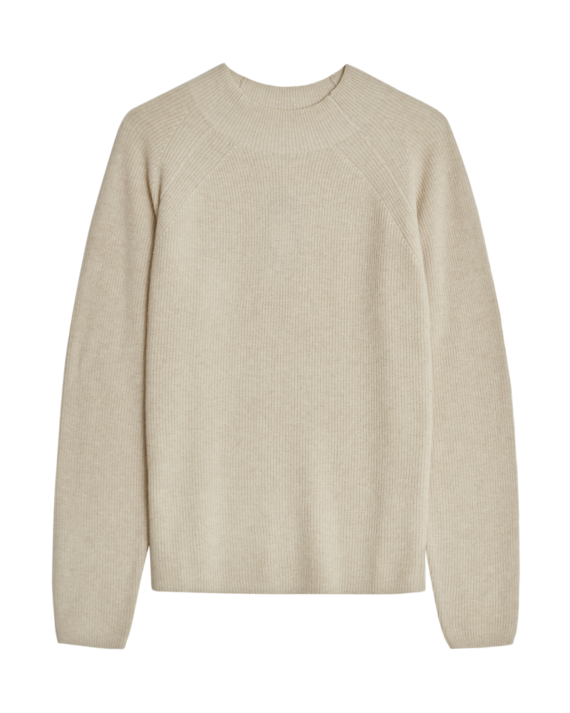 Yerse - Cotton Cashmere Ribbed Knit Ecru