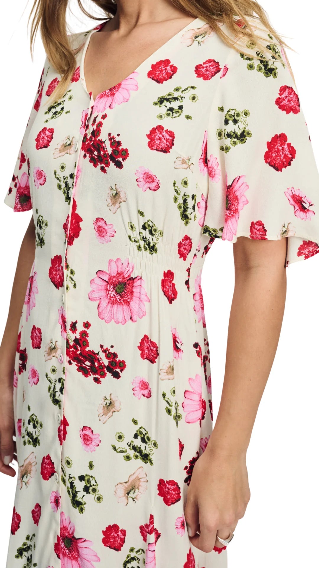 POM Amsterdam - Bouquet Cream Midi Dress