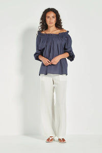 VERGE - Tamara Cotton Top Denim Blue