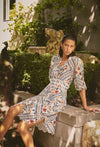 ONCE WAS - Theia Viscose Scallop Embroidered Dress in Petinos Floros