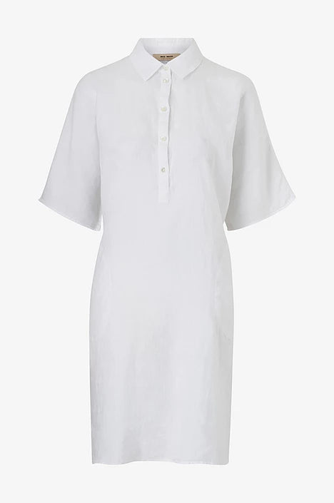 MOS MOSH - Lowana Linen  Shirt Dress White