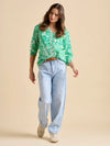 Brakeburn - Wildflower Green White Blouse